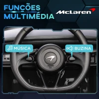 HOMCOM Carro Elétrico 12V Mclaren com Controlo Remoto Música Buzina Faróis Entrada para MP3 USB e Velocidade 2-5 km/h 126x65x52 cm Preto(m-6)