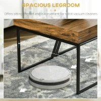 HOMCOM Coffee Table Set of 2, Industrial Nesting Table with Steel Frame and 8cm Thick Tabletop, Sofa Side End Table for Living Room, Rustic Brown(m-5)