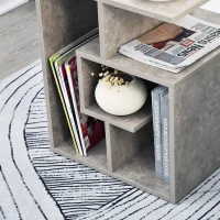 HOMCOM Biblioteca pe 3 niveluri in Lemn Gri Efect Ciment 45x40x55cm(m-8)