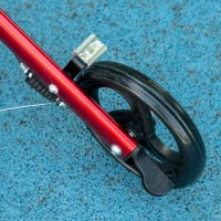 HOMCOM Folding Rollator Walker with Seat and Back, Lightweight Walking Frame with Removable Storage Bag, Dual Brakes, Adjustable Handle, 4 Wheeled Walker for Elderly, Handicapped, Red(m-8)