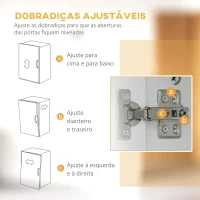 HOMCOM Armário de Cozinha com 4 Portas Gaveta e Prateleiras Ajustáveis para Sala de Jantar Estilo Moderno 60x38x161 cm Branco(m-7)