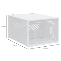 HOMCOM Mobilier pentru organizarea incaltamintei cu gauri de ventilare, 8 cuburi, 28x36x21cm din Plastic PP, Alb si transparent(m-3)