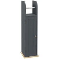 kleankin Mobiletto Bagno con Barra e Armadietto a 3 Livelli Regolabili, in MDF e Truciolato, Grigio(m-1)