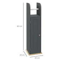 kleankin Mobiletto Bagno con Barra e Armadietto a 3 Livelli Regolabili, in MDF e Truciolato, Grigio(m-3)