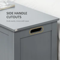 HOMCOM Large Storage Box Toy Chest Cabinet Container Unit Organizer with Lid & Safety Hinges, Grey(m-6)