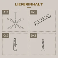 HOMCOM Lampa wisząca, lampa sufitowa z 10 płomieniami, lampa wisząca z gniazdem E27(m-5)