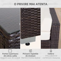 Outsunny set mobilier gradina 18 bucati, 80x80x50cm, maro(m-7)