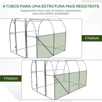 Outsunny Estufa Tipo Túnel 300x200x200 cm com Porta e Janelas Cobertura de PE e Metal Galvanizado para Cultivos Verde(m-8)