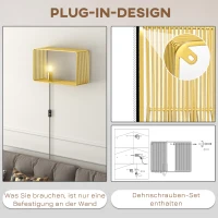 HOMCOM Kinkiet, 40 W lampa ścienna, lampa korytarzowa, oświetlenie ścienna z przełącznikiem(m-5)