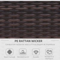 Outsunny set mobilier gradina 18 bucati, 80x80x50cm, maro(m-5)