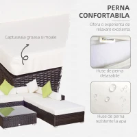 Outsunny set mobilier gradina 18 bucati, 80x80x50cm, maro(m-6)