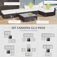 Outsunny set mobilier gradina 18 bucati, 80x80x50cm, maro(m-4)