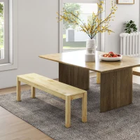 Homcom Banca din Lemn 150 cm – 3 Persoane, pentru Sufragerie/Bucatarie(m-7)