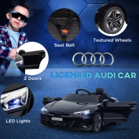 HOMCOM Audi Licensed 12V Kids Electric Ride-On, with Remote Control, Suspension System, Lights, Music, Motor - Black(m-4)