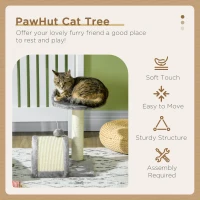 PawHut Cat Tree, Kitten Scratcher Activity Centre, with Sisal Scratching Post, Toy Ball - Grey(m-4)