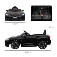 HOMCOM Audi Licensed 12V Kids Electric Ride-On, with Remote Control, Suspension System, Lights, Music, Motor - Black(m-3)