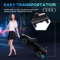 HOMCOM Audi Licensed 12V Kids Electric Ride-On, with Remote Control, Suspension System, Lights, Music, Motor - Black(m-7)