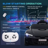 HOMCOM Audi Licensed 12V Kids Electric Ride-On, with Remote Control, Suspension System, Lights, Music, Motor - Black(m-6)
