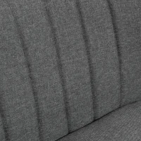 HOMCOM 2 Seater Sofa for Living Room, Modern Velvet Fabric Couch, Armless Loveseat Sofa Settee with Wood Legs for Bedroom and Home Office, Light Grey(m-9)