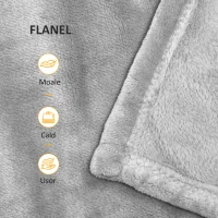 HOMCOM Patura din Flanel 330 GSM Reversibila pentru Utilizare in interior si la Exterior, 203x152x0.5 cm, Gri deschis(m-4)