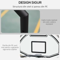 HOMCOM Coș Baschet pentru Copii cu Înălțime Reglabilă, Bază care se Umple și Roți, 74x46.5x161.5 cm, Multicolor(m-5)