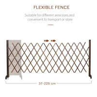 Outsunny Freestanding Garden Fencing, Expanding Fence Trellis, Movable Scissor Grid, Foldable Garden Screen Panel for Patio Lawn Decoration, 225L x 106Hcm, Dark Brown(m-5)