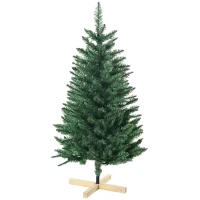 HOMCOM Sapin de Noël artificiel 200 branches avec pied croix en bois amovible - Ø 62 x 120H cm - vert(m-1)