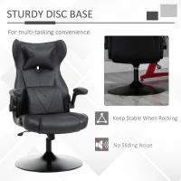 Vinsetto Video Game Chair with Lumbar Support, Racing Style Home Office Chair, Computer Chair with Swivel Base, Flip-up Armrest and Headrest, Black(m-5)