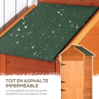 Outsunny Armoire abri de Jardin Remise pour Outils 3 étagères 2 Portes loquets Toit Pente bitumé 84L x 52l x 188H cm pin Massif(m-5)