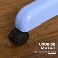 HOMCOM Uscator de rufe extensibil pe 4 niveluri cu 4 roti, din otel si pp, 73x64x177 cm, Albastru si Argintiu(m-5)