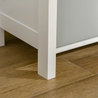 HOMCOM Chiffonnier commode meuble de rangement tiroirs multicolores avec poignée métal coquille en bois(m-8)