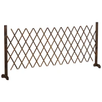 Outsunny Freestanding Garden Fencing, Expanding Fence Trellis, Movable Scissor Grid, Foldable Garden Screen Panel for Patio Lawn Decoration, 225L x 106Hcm, Dark Brown(m-1)