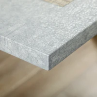HOMCOM Stół do jadalni, Kuchenny, Stół do jedzenia, ze wzorem kamienia, Szary(m-8)