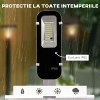 Outsunny Lumini solare LED , Lumina de securitate de perete de exterior IP65 cu iluminare alba rece, temporizator, pentru gradina, terasa, pasarela, veranda(m-6)