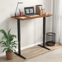 Vinsetto Bureau assis-debout électrique réglable en hauteur mode de spécifique acier 120 x 60 x 73-118 cm aspect bois et noir(m-9)