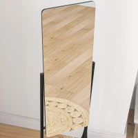 HOMCOM Free Standing Dressing Mirror, Full Length Mirror with Adjustable Angle, Storage Shelf for Living Room, Bedroom, Hallway(m-9)
