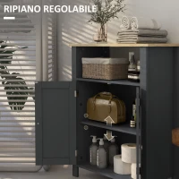 kleankin Mobiletto Bagno a 3 Ripiani in MDF e Truciolato con Ripiano Interno Regolabile, 60x30x80.5 cm(m-5)