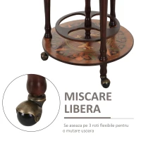 HOMCOM Bar in forma de Glob si Suport pentru bauturi fine, Minibar cu 3 roți(m-5)