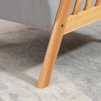 HOMCOM Fotoliu modern cu husa din catifea si structura din lemn, fotoliu pentru dormitor si sufragerie cu perna suplimentara, 68x75x78cm, gri(m-7)