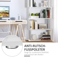HOMCOM Standregal 4 Fächer Raumteiler Eckregal Wandregal Büroregal Weiß 80x30x145 cm(m-6)