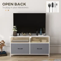 HOMCOM Suport Dulap TV pentru Televizoare de pana la 45”, Centru de Divertisment cu Sertare Pliabile si Rafturi de Depozitare pentru Camera de Zi, Dormitor(m-5)