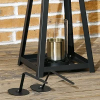 HOMCOM Set de 2 Seminee Independente cu Etanol, Semineu cu Bioetanol pentru Interior sau Exterior cu Capac de Flacara, Rezervor de 0,4L, max. 15㎡, Arde pana la 2 ore, Negru(m-9)