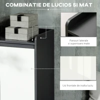 HOMCOM Dulap de incaltaminte pentru intrare din PAL pentru  24 Perechi de Pantofi cu Rafturi Reglabile pe 3 Niveluri, 90x32x100 cm, Gri si Alb(m-5)