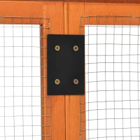 PawHut Cotet Prefabricat din Lemn, Cotet pentru Gaini cu Usi Multiple si Plasa metalica, 140x88.5x106cm, Portocaliu(m-9)