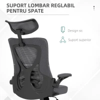 Vinsetto Scaun de birou Vinsetto cu tetiera, inaltime reglabila, 65x64x120-130 cm(m-6)