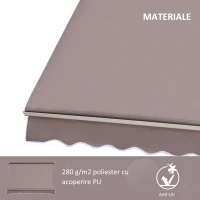 Outsunny copertina de soare verticala, 180×70cm, maro(m-4)