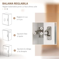 Homcom Bufet Modern Alb 2 Usi 7 Rafturi(m-6)