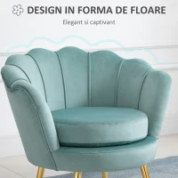 HOMCOM Fotoli vintage cu design din Catifea, 76x76x74cm, Verde(m-4)