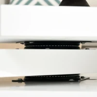 HOMCOM Masuta de Cafea pentru Salon si Camera de Zi, cu 3 Niveluri din MDF cu 2 Blaturi Rotative, 60x60x33.5 cm, Alb Lucios(m-9)