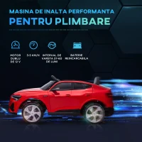 HOMCOM Masina sport electrica pentru copii 3-5 ani, jucarie cu motor 12V alimentat cu doua baterii, Rosu(m-4)